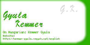 gyula kemmer business card